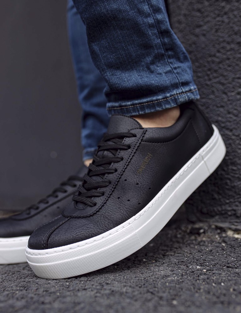 Ανδρικά ασπρόμαυρα Casual Sneakers δερματίνη CH163 φωτογραφία